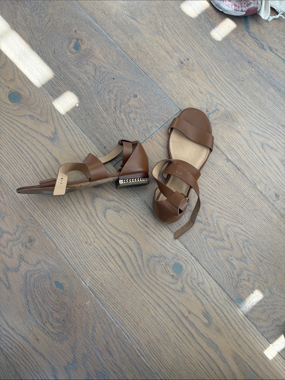Brown Leather Strappy Women's Sandals michael kors